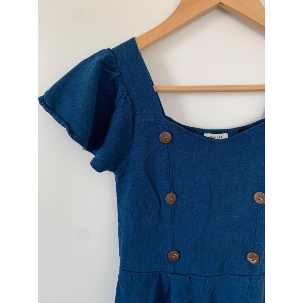 Girls Size M Navy Jumpsuit Romper Monteau